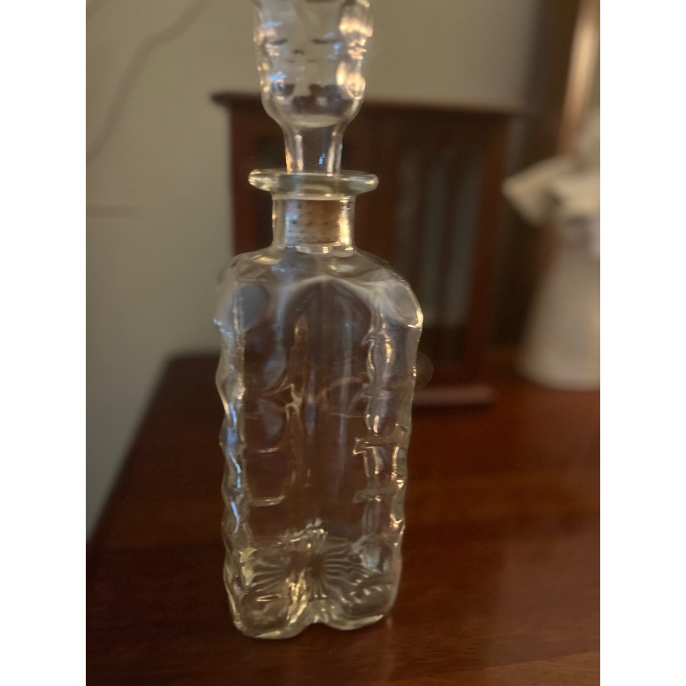 Vintage  1960s Ezra Brooks Empty Whiskey Decanter Bottle with Stopper